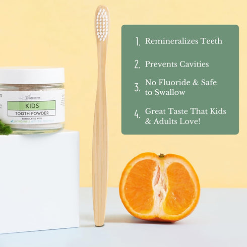 Fresh Citrus Remineralizing Tooth Powder | Kids Tooth Powder & Great for Adults | Fluoride-Free Formula with Hydroxyapatite | Natural Ingredients & Cavity Prevention