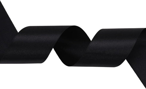 1 inch Black Satin Ribbon 50 Yards Solid Fabric Ribbons Roll for Wedding Invitations, Bridal Bouquets, Sewing, Party Decorations, Gift Wrapping and More by Baocuan