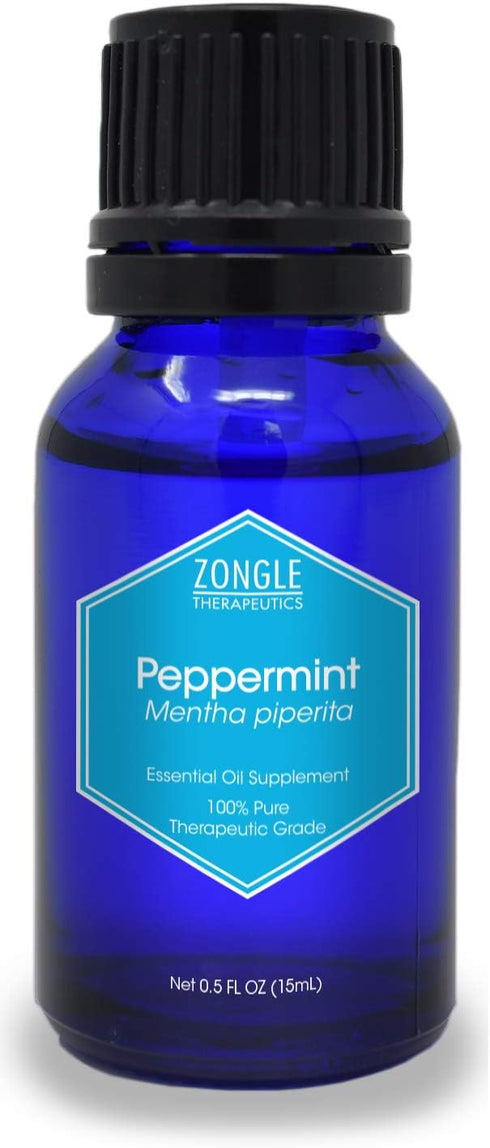 Zongle Peppermint Essential Oil, India - Safe To Ingest, Mentha Piperita, 15 mL