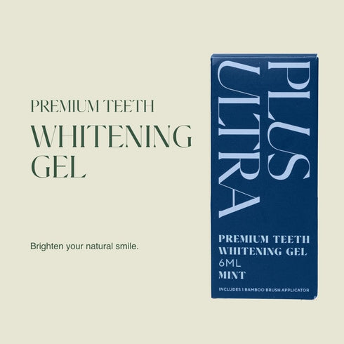 PLUS ULTRA Premium Teeth Whitening Gel & Bamboo Applicator Brush - 6ml jar