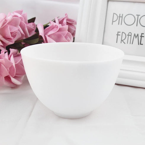 White DIY Face Mask Mixing Bowl, Microwavable Silicone Facial Mud Bowl, 4Pcs Cosmetic Beauty Tool