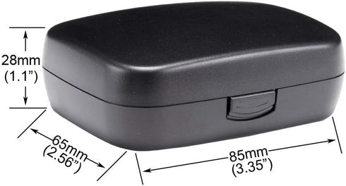 Hearing Aid Hard Case, Portable Protective Storage for BTE CIC IIC ITE (Black)