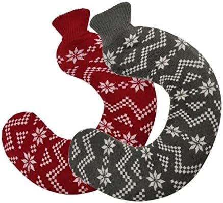 SHUOCONG 1000ML 11) U-Shape Removable Knitted Rubber Medical Neck Warmer Hot Water Bottle Protection Muscle Spasms