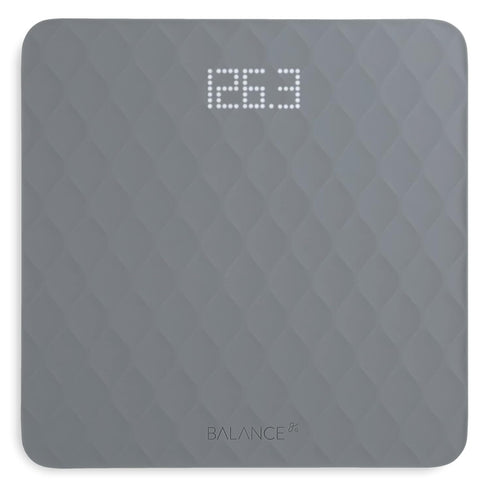 Greater Goods Digital Bathroom Scale with Textured Silicone Cover, Designed in St. Louis, Gray