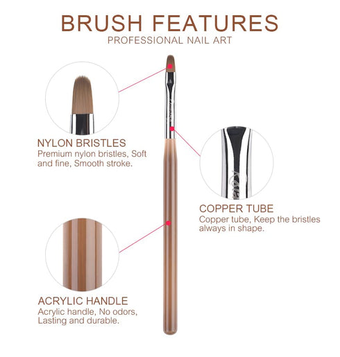 9pcs Nail Art Brush Set, Nail Dotting Tools, Gel Polish Brushes for 3D Nail Art Design and Manicure