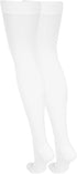 NuVein Medical Compression Stockings - 20-30 mmHg Thigh Length Hose for Women & Men, Open Toe, X-Large, White