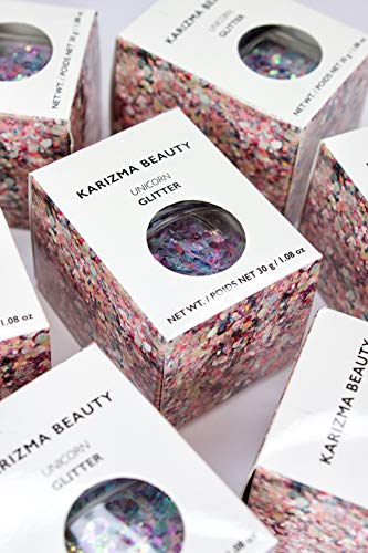 KARIZMA Unicorn Body Glitter Set - 30g Chunky Face, Hair, Eye & Body Glitter for Women - Rave & Festival Accessories