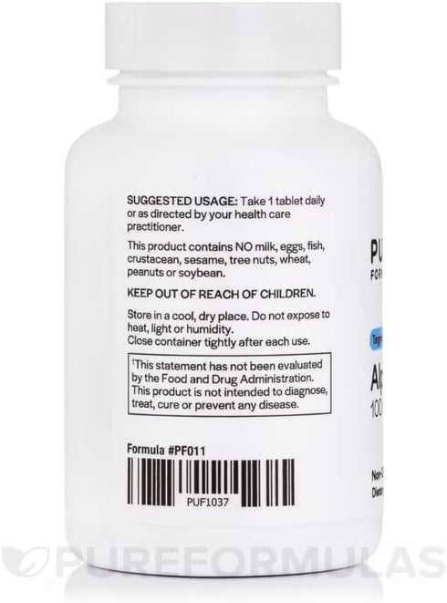 PureFormulas Alpha Lipoic Acid 100 mg ALA Supplement for Liver Support, Antioxidants, 60 Tablets