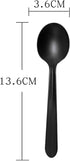 100 Pcs Heavy Duty Recyclable Spoon, Thickened Individually Wrapped Spoon Packaged, Catering Spoon, Dessert Spoon, Party Utensils (Black)