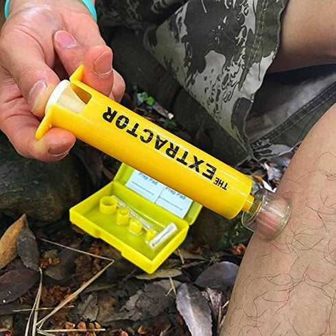 Insect Bug Bee Sting Snake Bite Venom Extractor Suction Kit Tool Pump for First Aid Safety Hiking Camping Yellow