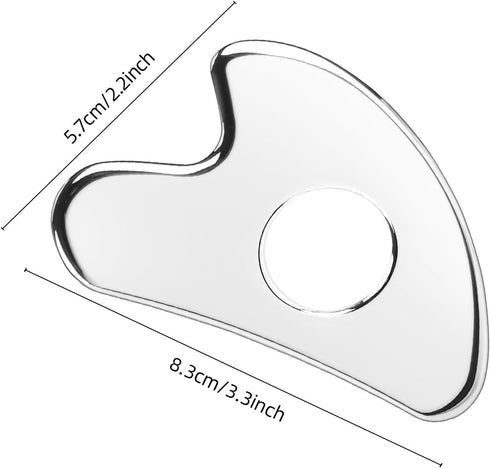 BTYMS Gua Sha Facial Tools Stainless Steel, Heart Shaped Guasha Tool with Hole Metal Face Sculpting Tool Skin Care Massage Scraper