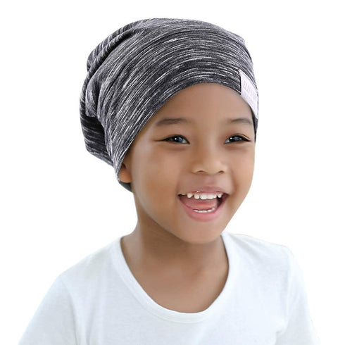 Kids Beanie Sleep Hats Bonnet for Night Sleeping Cap, Silky Lined Satin Bonnet with Adjustable Elastic Band for Natural