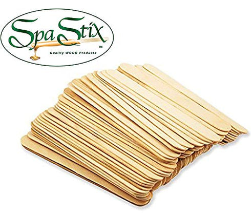 Spa Stix Large Jumbo Waxing Sticks, Pack of 100, 6" x 3/4"