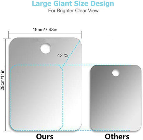 XoYo Large Fogless Shower Mirror (11inX7.48in), Includes 1 Adhesive Hook, Anti-Fog Wall Hanging Mirror