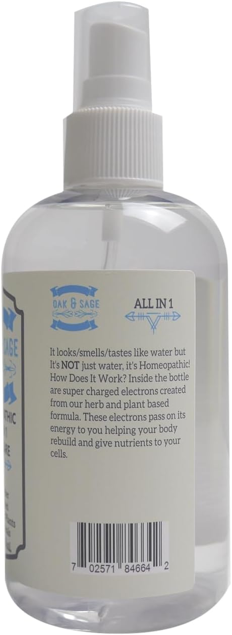OAK & SAGE Homeopathic All in 1 Skin Care, Unscented NonLather 8oz, 100% Herbs/Plants for All Skin Types