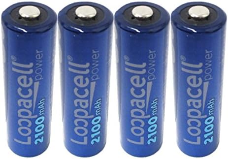 4 Loopacell AA Rechargeable Precharged Ni-MH 2100mAh Batteries