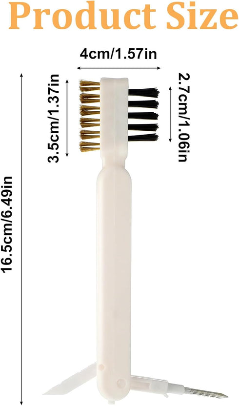 HJZHII 4 1Kitchen in Cleaning Scrub Brush, Deep Gas Stove Brass Wire Brush with Stiff Bristles & Cooktop Scraper