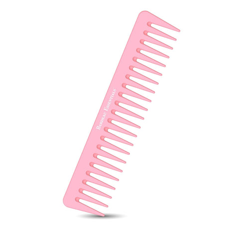 Pink Carbon Wide Tooth Comb for Curly and Straight Hair (7 inch) - Professional Detangling Comb for Styling