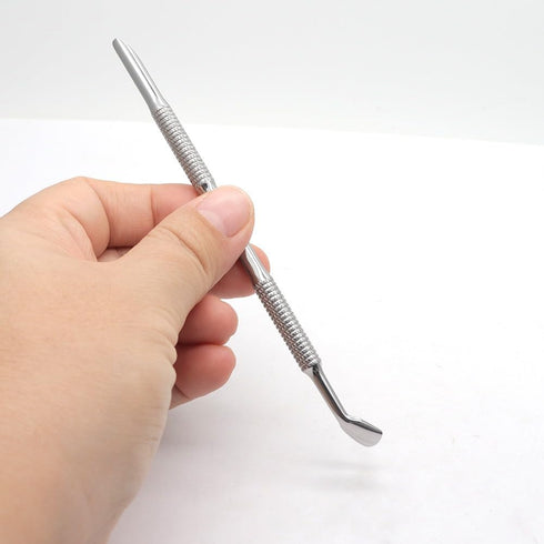 Pre-treatment Cuticle Pusher, Dual Ended Cuticle Remover with 100/180 Grit Sandpaper Sheets for Nail Care and Prep