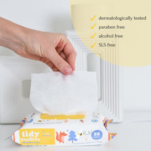 Tidy Tushies 1920 Count 24 packs 80 Baby Wipes, Powder Fresh Scent, No Harsh Chemicals | (Box of each containing wipes)