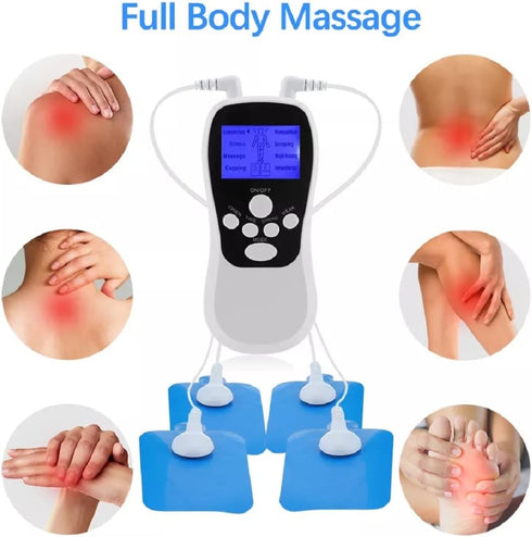 JSM020 8 4 Agam Mini Electronic Physiotherapy TENS Machine Massager with Modes and Pads (Rechargeable)