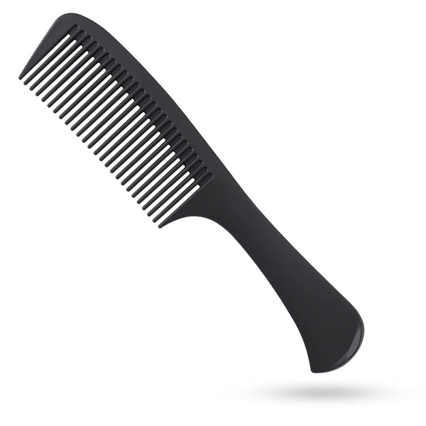 Large Detangling Comb - Professional Handle, Carbon Fiber, Cutting, Hairdressing, Styling, Round Tooth, Travel Hair