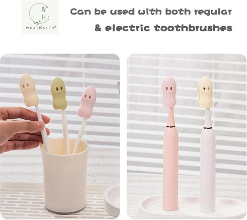 Travel Toothbrush Head Cover Case for Kids, Silicone Protector Cap, Dustproof Toothbrush Protect Case (Set of 8)