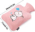 ORTOLY 1200ml FLOUGE Hot Water Bottle with Animal Pattern Cover Hot Water Bag Small Hot and Cold Bottle for Menstrual