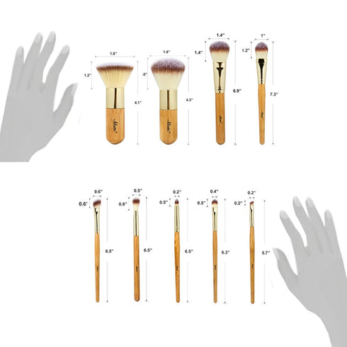 Matto 9-Piece Makeup Brush Set Foundation Brush with Travel Makeup Bag