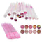 60 Pcs Pink Lash Disposable Mascara Brushes, Diamond Eyelash Spoolies in Sanitary Tube