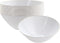 Restaurantware Moderna 6 Ounce Plastic Bowls, 20 Durable Disposable Salad Bowls, Gold-Rimmed Heavy-Duty White