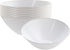 Restaurantware Moderna 6 Ounce Plastic Bowls, 20 Durable Disposable Salad Bowls, Gold-Rimmed Heavy-Duty White