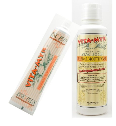 Value Package 1 – 1 Tube Original 4 Oz Zinc+ Natural Toothpaste & 1-16 Oz Natural Mouthwash, Gluten Free, Vegan