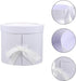 Packaging balacoo Double Layer round Flower Box for Fresh Flower Arrangement, White Floral with Lid, Suitable
