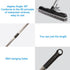 Pet Hair Rubber Broom with Carpet Rake and Squeegee, 2 in 1 Floor Brush, 58 Inch Adjustable Handle, Black