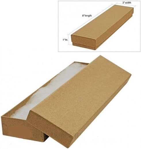 10 Pack Brown Kraft Cotton Boxes for Jewelry, Bracelet, Watches, and Necklace Displays
