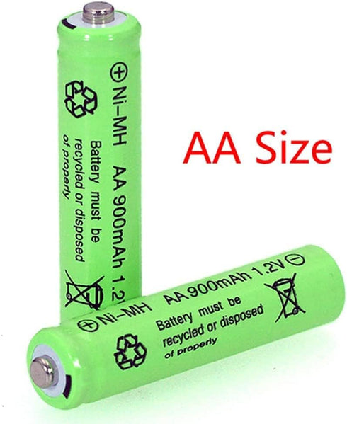 10 Packs 1.2V AA 900mAh Ni-MH Rechargeable Batteries for Solar Lights, Garden Lights, Remotes, Mice