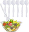 PARTY BARGAINS 8.75" Disposable White Plastic Serving Spoons, 6 Pack Heavy Duty Kitchenware Utensils for Events