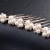 Kercisbeauty Bridal Hair Piece - Wedding Pearl Hair Pins with Rhinestones for Updos, Set of 6, Rose Gold