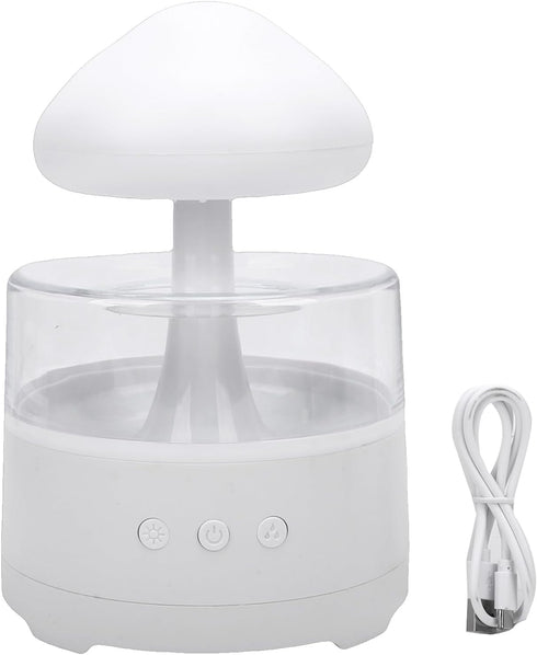 Hamwesh 7 Rain Humidifier, Adjustable LED Light Modes Essential Oil Diffuser, Raindrop Humidifier with Rechargeable