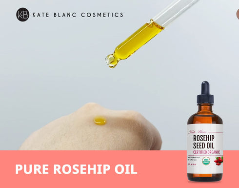 Kate Blanc Cosmetics Organic Rosehip Oil for Face & Skin (1oz, Pure, Cold Pressed)