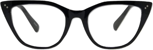 In Style Eyes Stylish Reading Glasses, Full-Rimmed Classic Large Cat Eye Frame, Non Prescription, Black, 1.5x