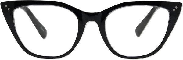 In Style Eyes Stylish Reading Glasses, Full-Rimmed Classic Large Cat Eye Frame, Non Prescription, Black, 1.5x