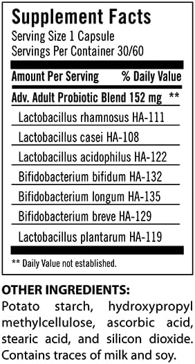 Flora Advanced Adult's Blend Probiotic - Seven Senior-Specific Strains, Gluten Free, 34 Billion Cells, 30 Capsules