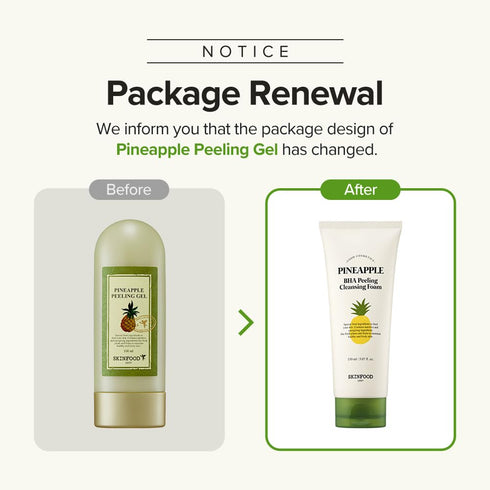 SKINFOOD Pineapple Peeling Gel, 3.38 fl.oz. (100ml), Pineapple & Aloe AHA Deep Facial Exfoliating Gel
