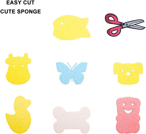 Cleaning Sponge, Kitchen Sponges Pack, Non-Scratch Cellulose Sponge for Bathroom, Cars, Colorful Compressed Sponge (36