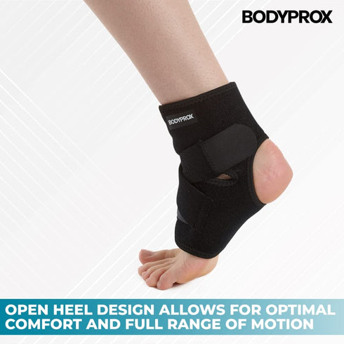 Bodyprox Ankle Support Brace, Adjustable Wrap, Breathable Neoprene Sleeve! (1 Pack)