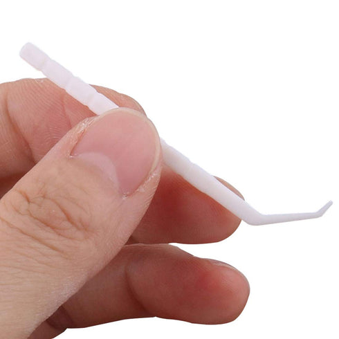 GARASANI Portable Disposable Plastic Curved Hook Toothpicks, Anti-Slip Handle Design, 300 Pcs