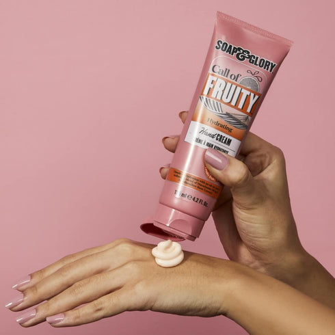Soap & Glory Hand Food Hand Cream with Marshmallow Extract & Vitamin E, Tropical Fruit + Hibiscus Scent, 125 ml