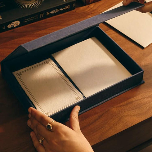 Notes & Memories Box Blue Lotus Memory Cards for Reflection, Remembrance and